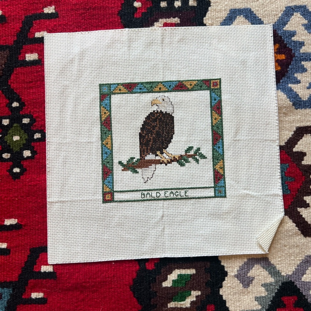 The Posy Collection Bald Eagle Cross-Stitch Wall Art